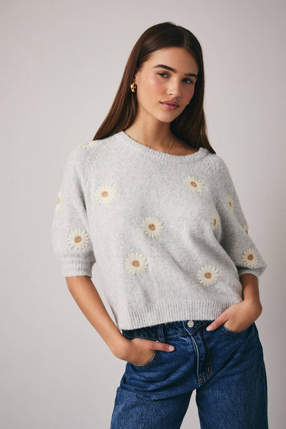 Dainty Daisy Sweater- FINAL SALE