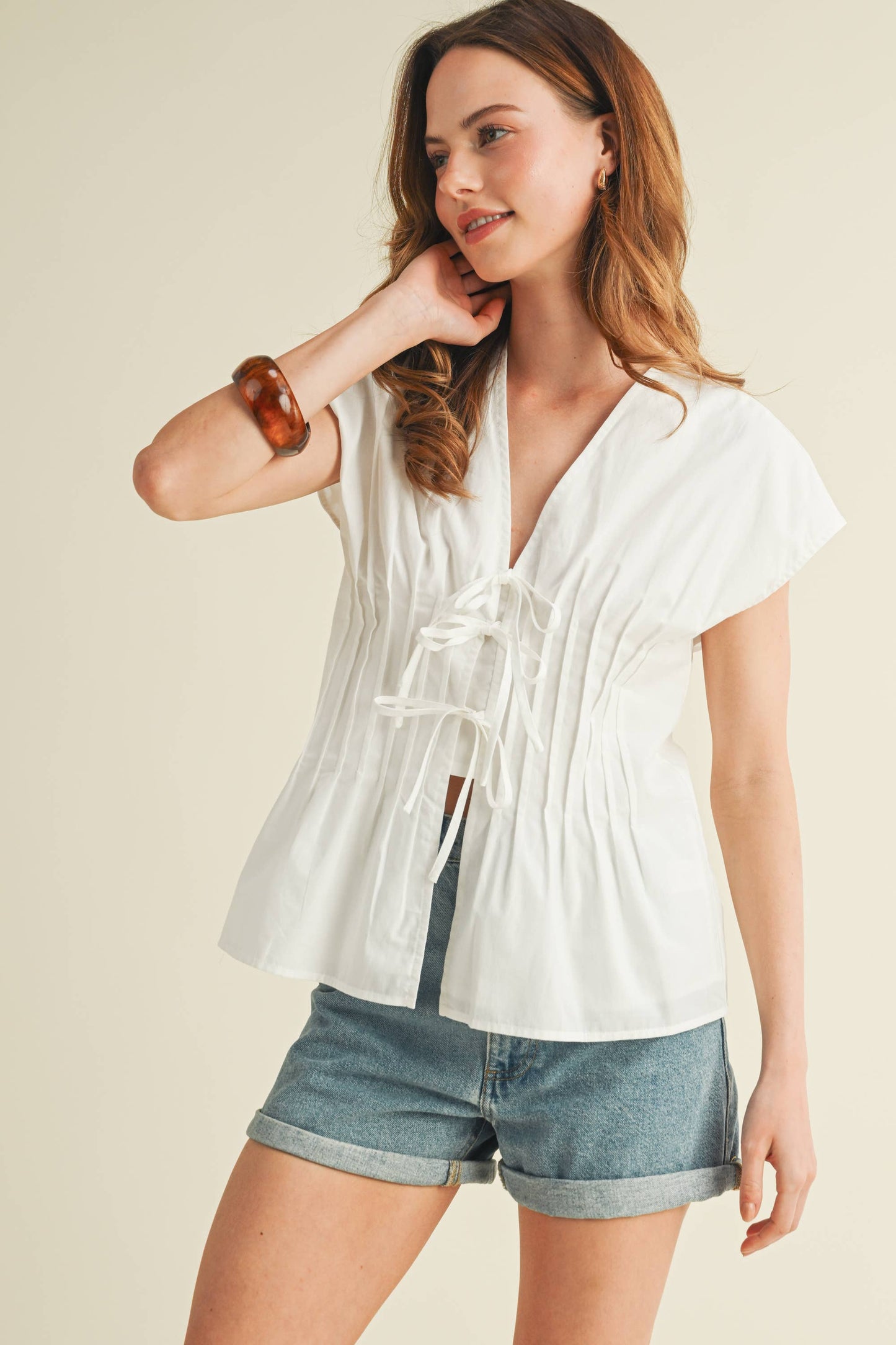 Polly Pleated Top