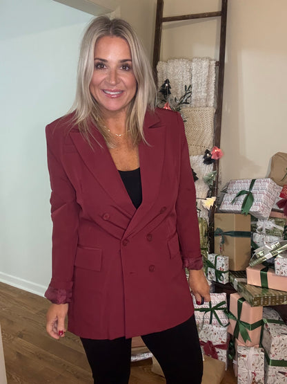 Cranberry Blazer- FINAL SALE