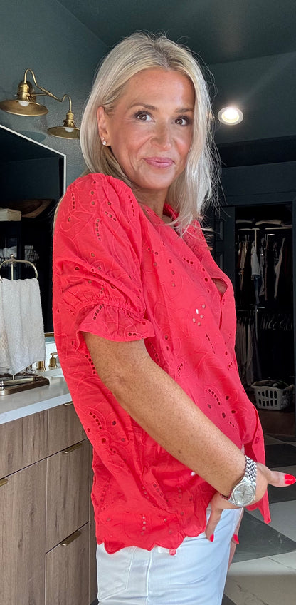 Annie Eyelet Top