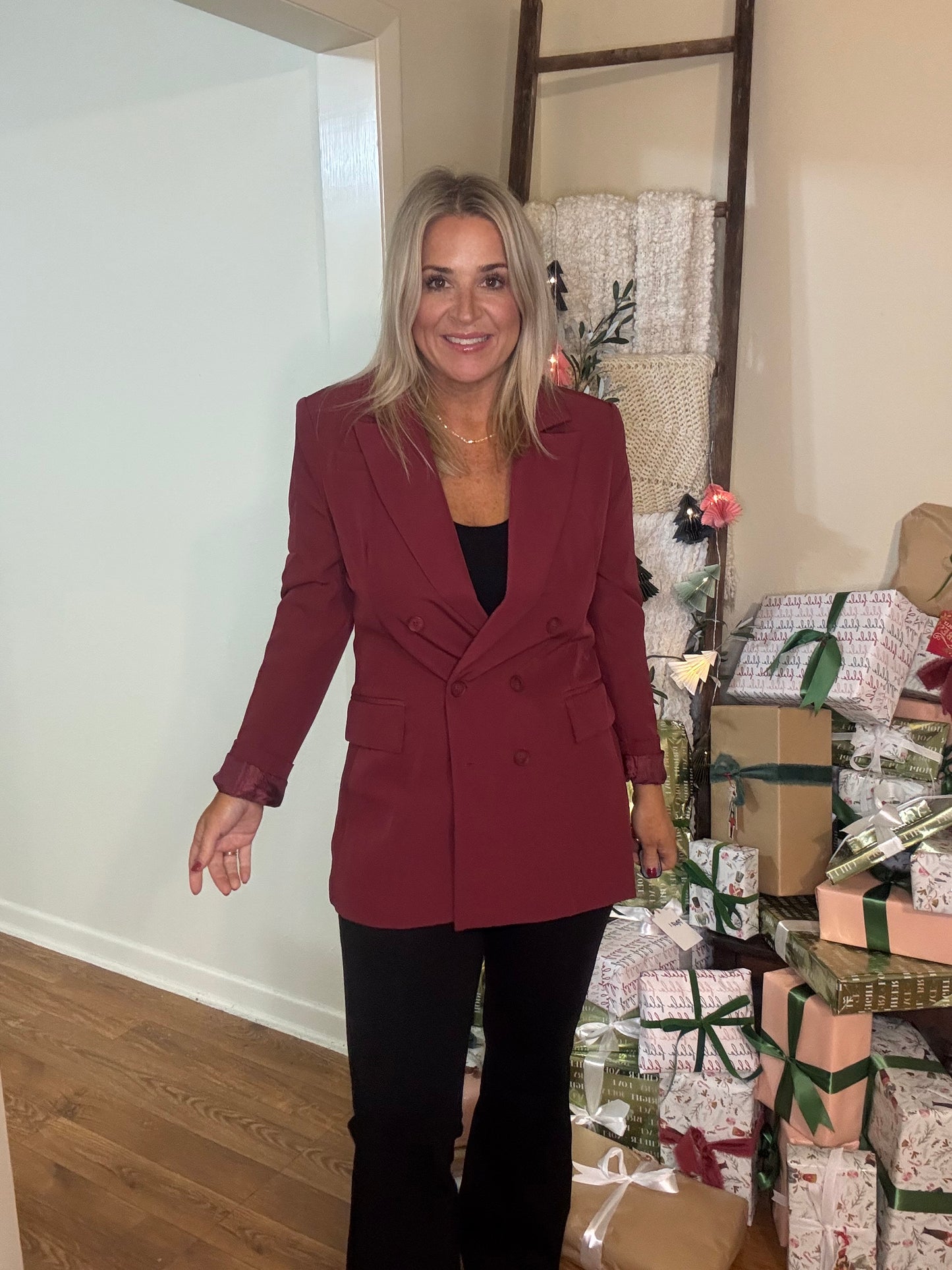 Cranberry Blazer- FINAL SALE