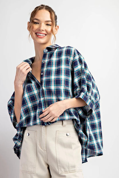 Plaid Happy Top