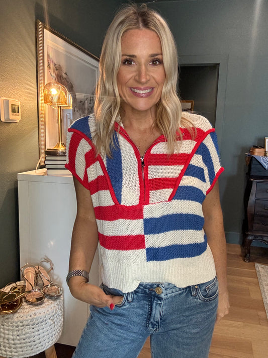 Americana Half Zip-FINAL SALE