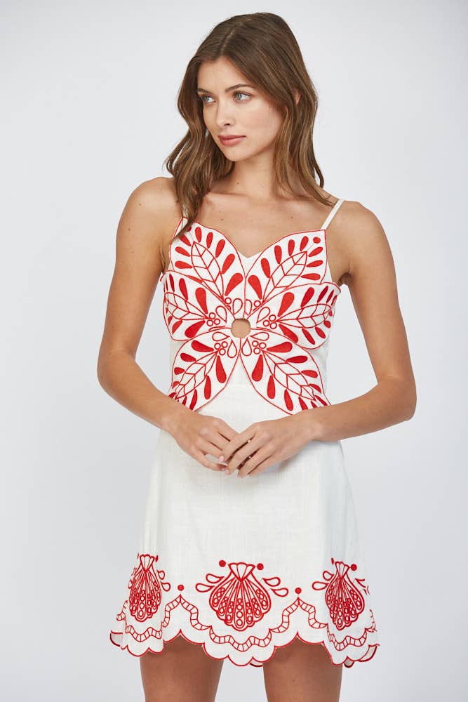 Rio Embroidered Dress- FINAL SALE