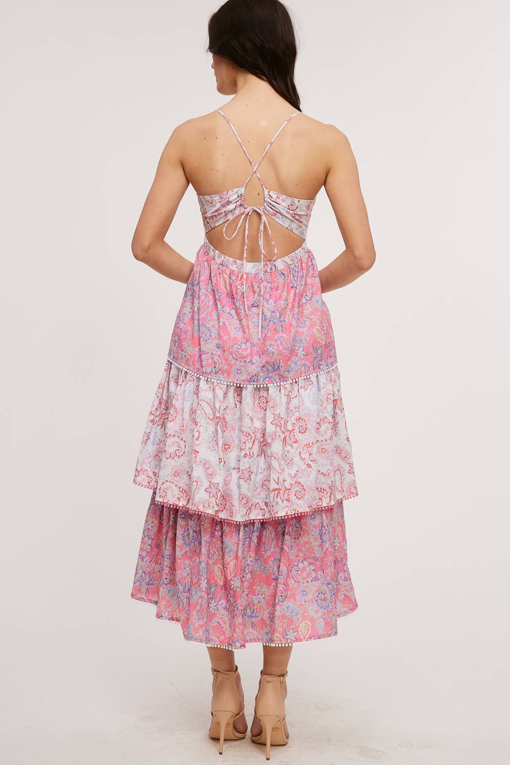Vintage Paisley Tiered Midi Dress