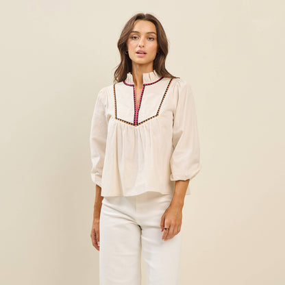 Faith Embroidered Blouse- FINAL SALE