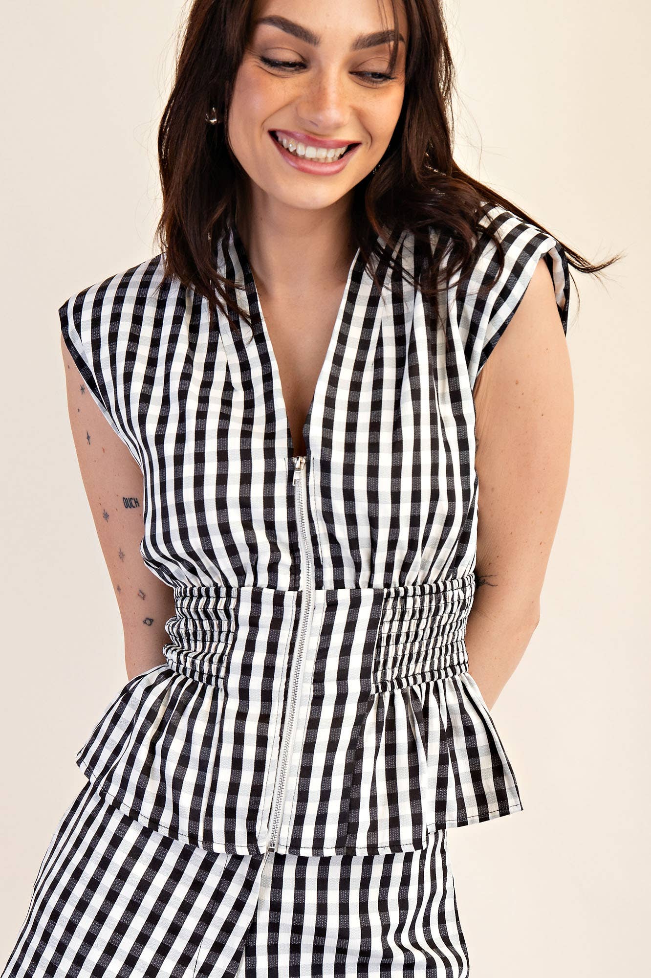Checkmate Peplum Top