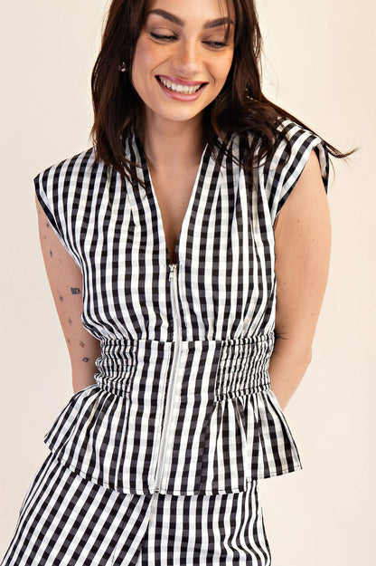 Checkmate Peplum Top