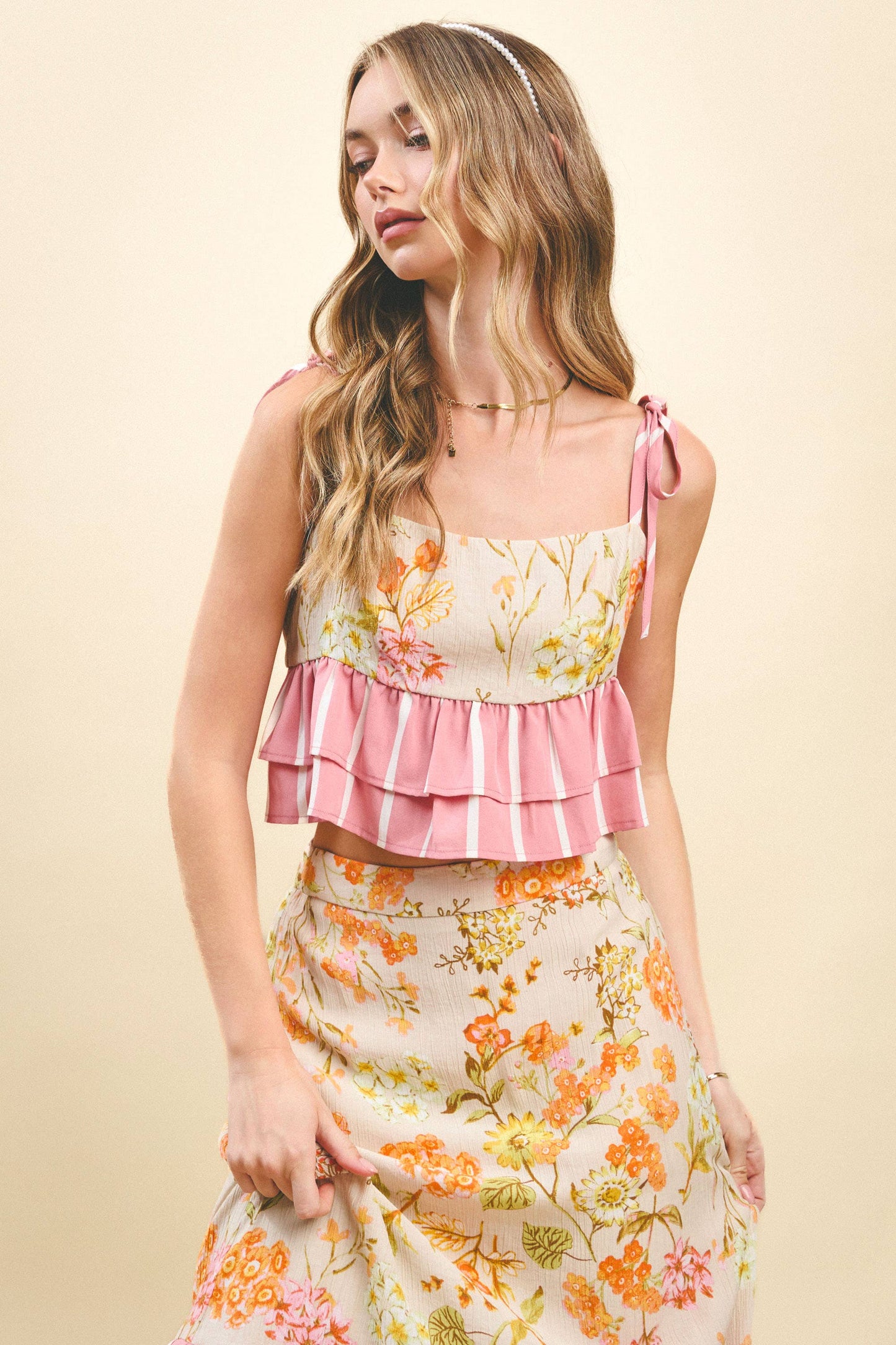 Floral & Stripes Top- FINAL SALE