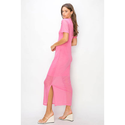 Layered Mesh Maxi Dress