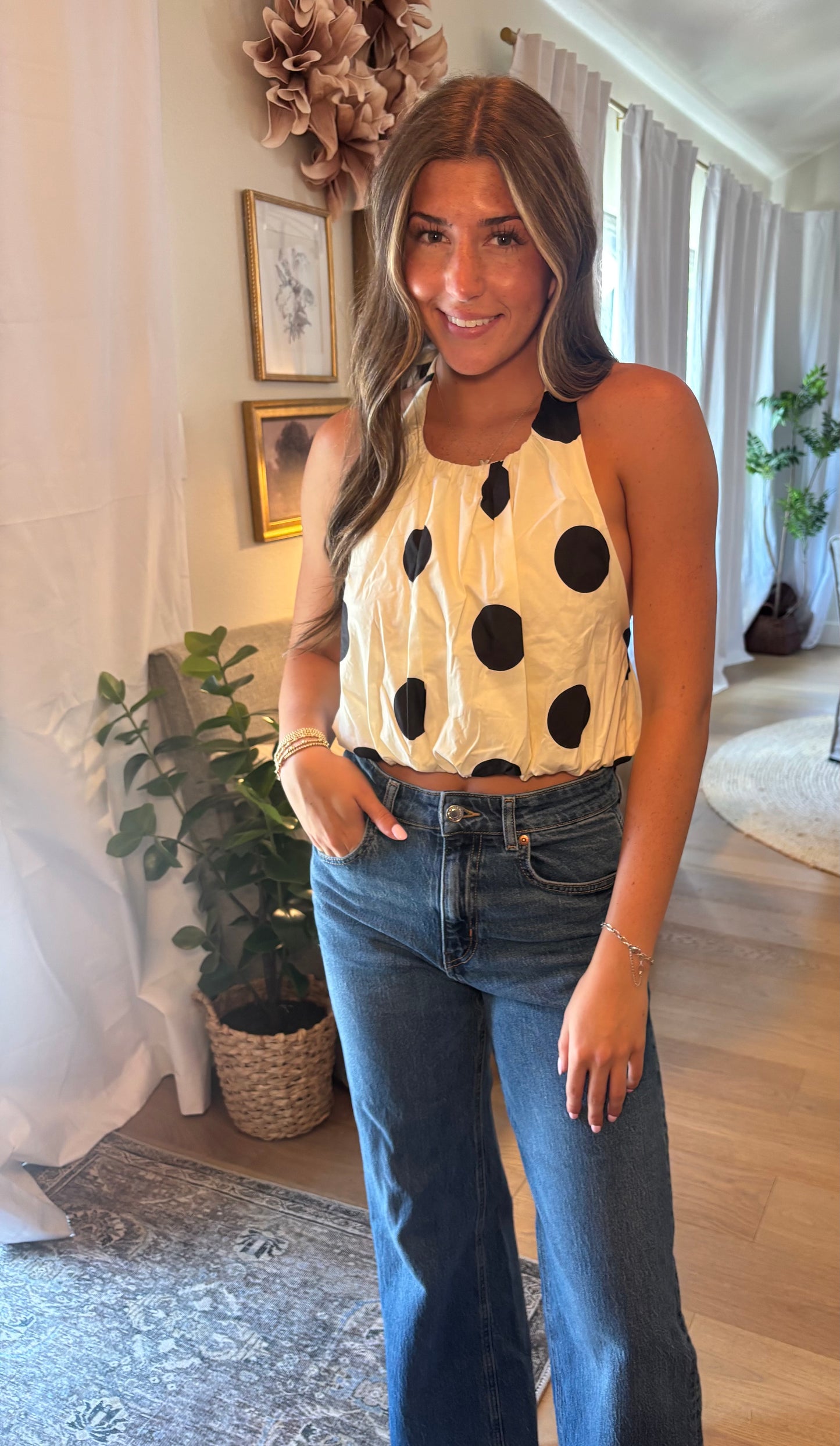 Monroe Polka Dot Halter Top
