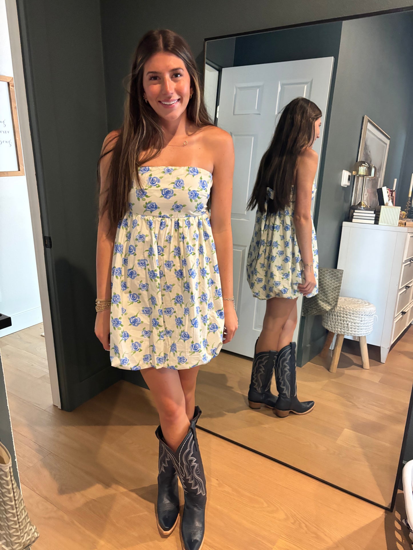 Floral Bubble Mini Dress- FINAL SALE