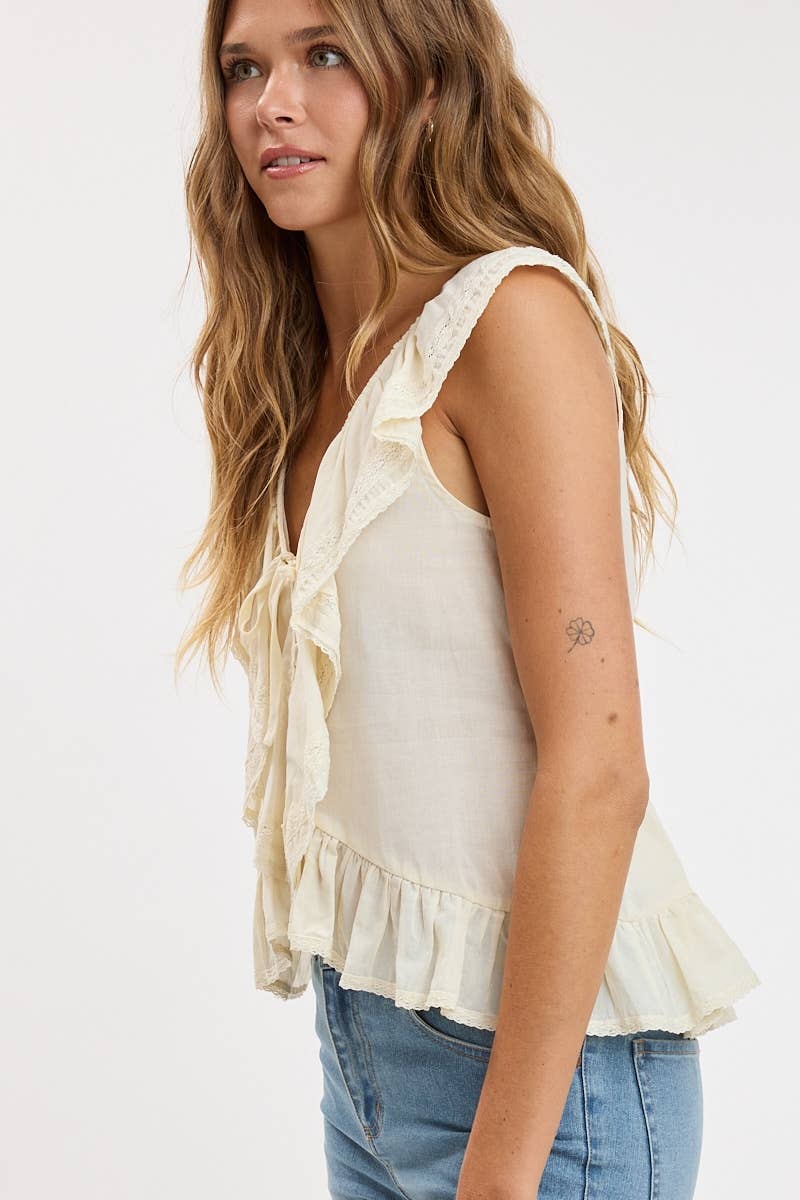Cascading Ruffle Top