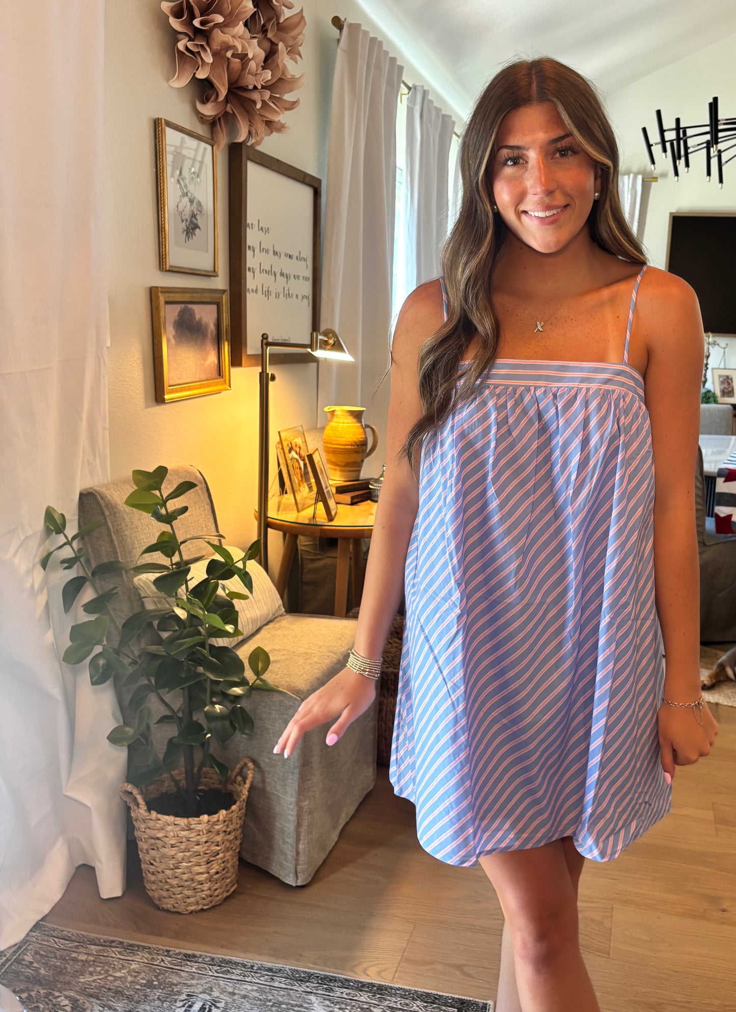 Skyline Stripe Swing Mini Dress