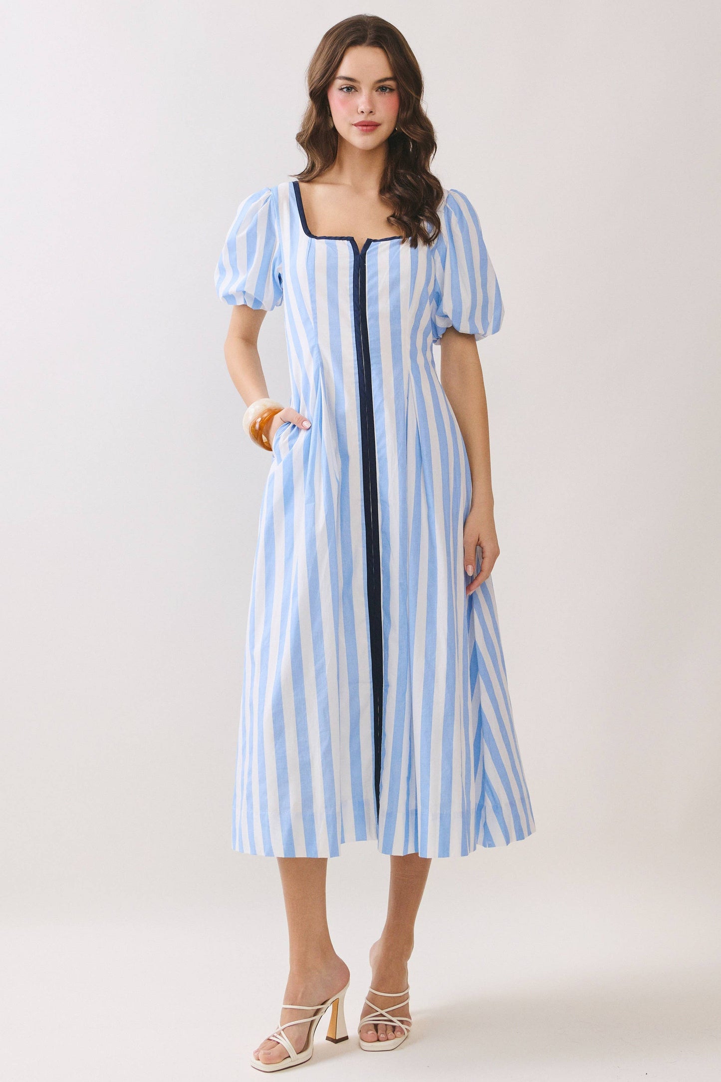 Craving Contrast Striped Midi Dress