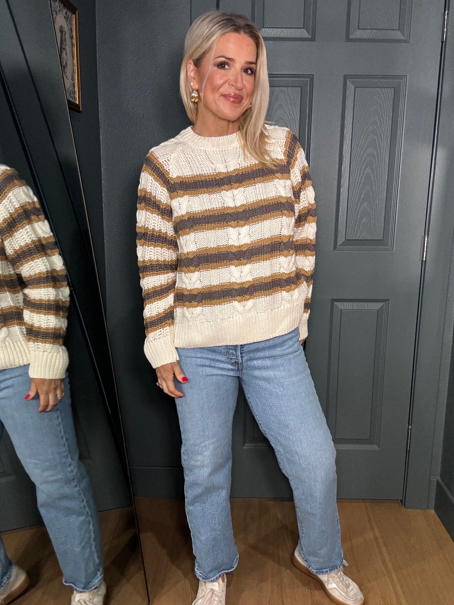Cables & Stripes Sweater- FINAL SALE