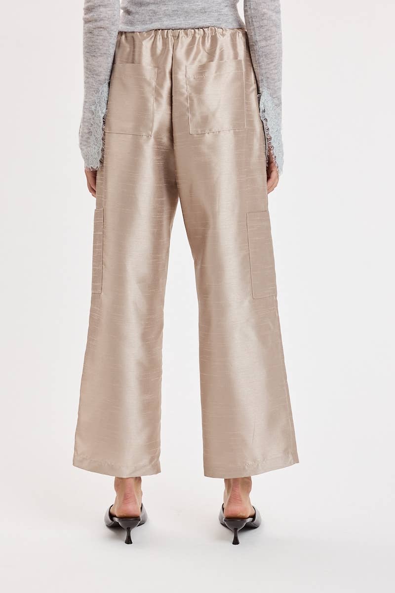 Taffeta Cropped Cargo Pants