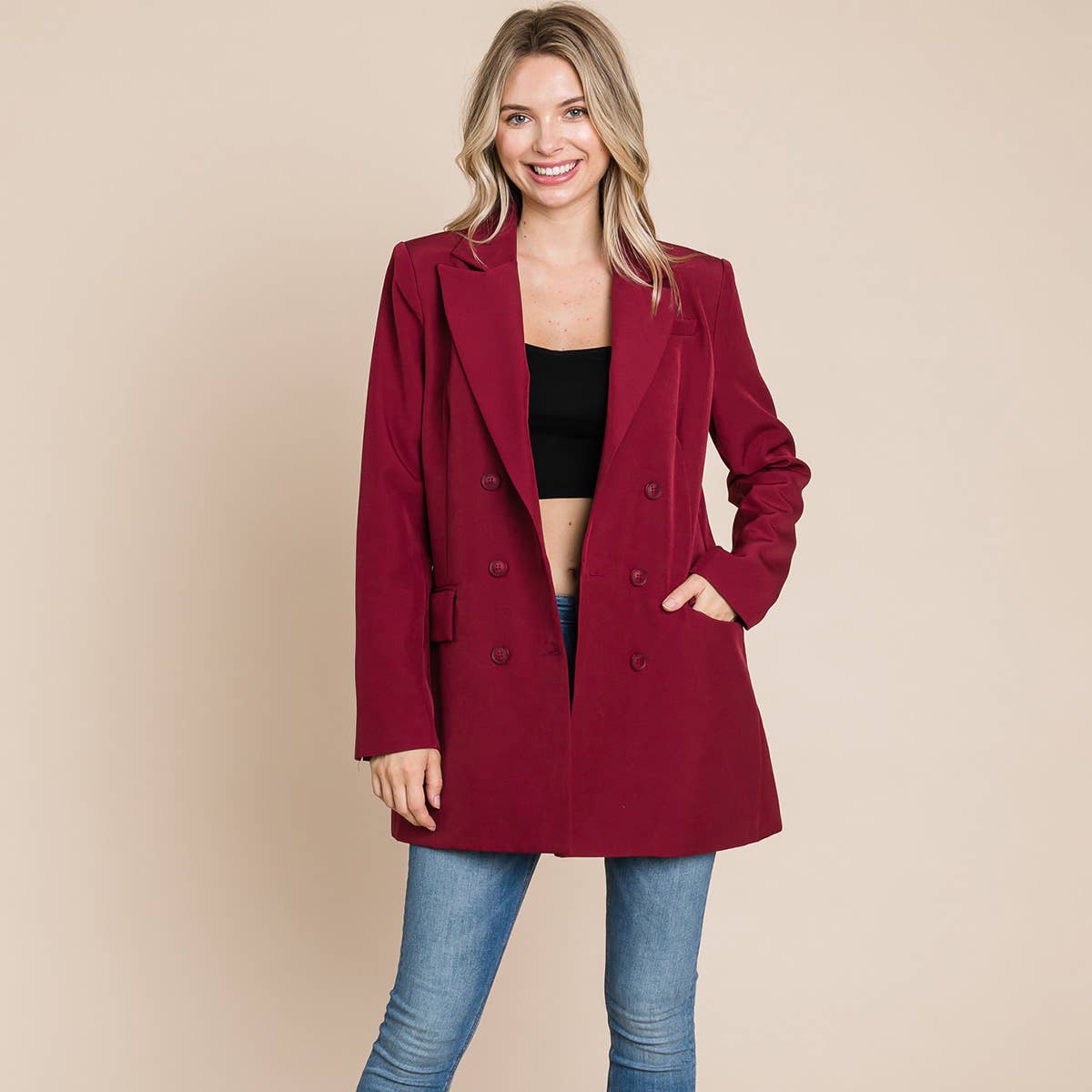 Cranberry Blazer- FINAL SALE