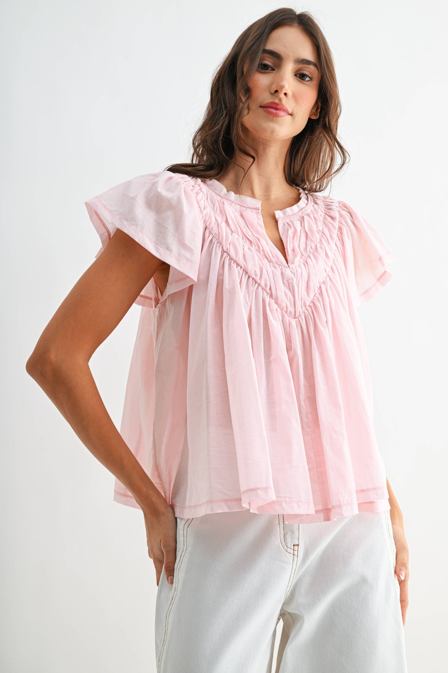 Peony Gathered Top- FINAL SALE