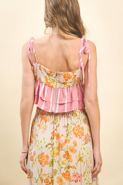 Floral & Stripes Top- FINAL SALE