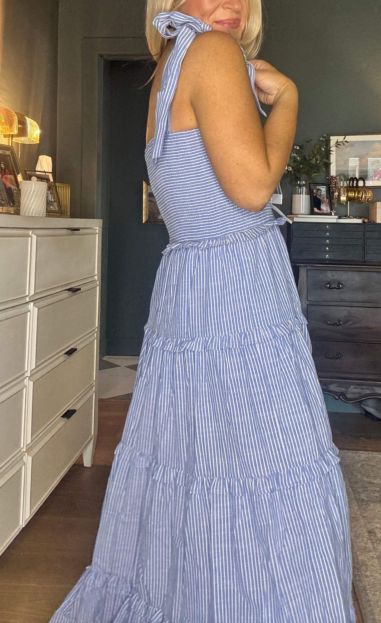 Milano Striped Midi Dress