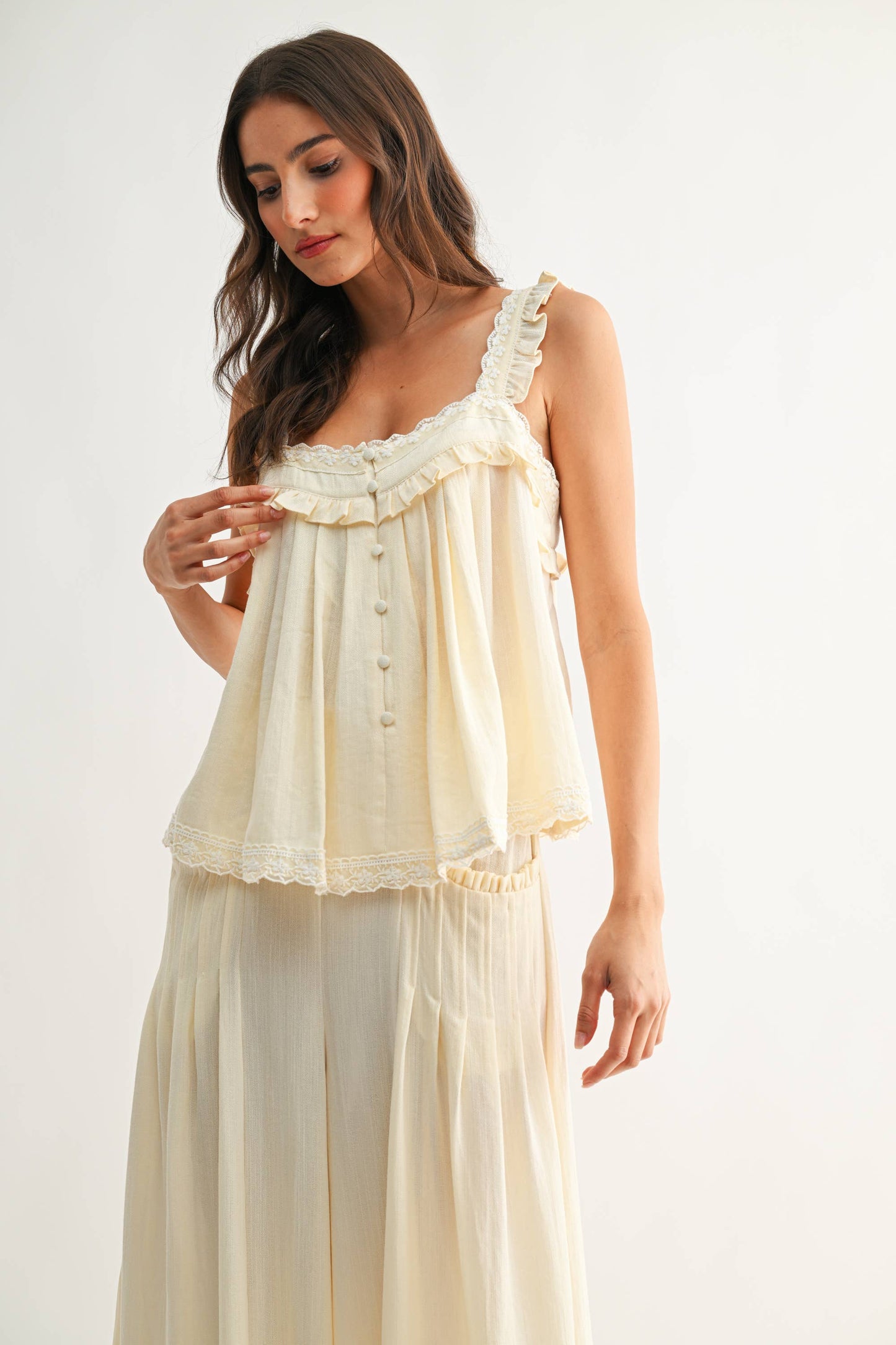 Preston Ruffle Trim Top
