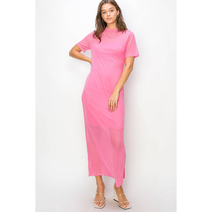 Layered Mesh Maxi Dress