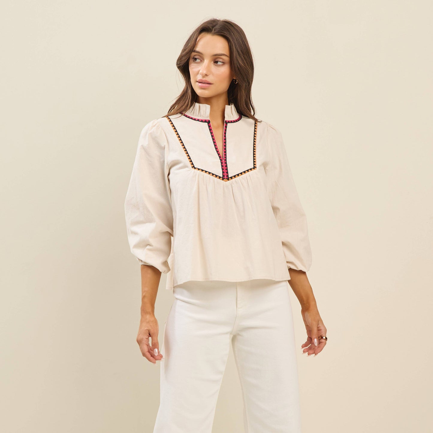 Faith Embroidered Blouse- FINAL SALE