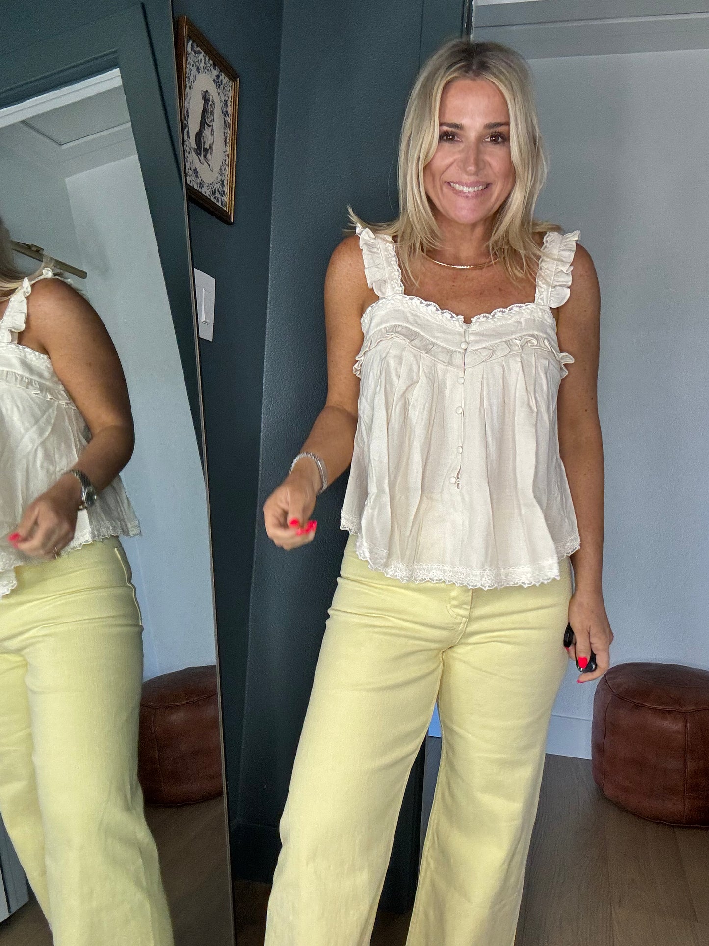 Preston Ruffle Trim Top