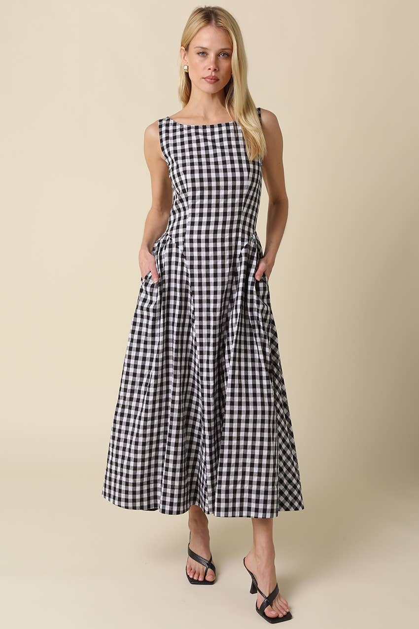 Lisa Gingham Midi Dress- FINAL SALE