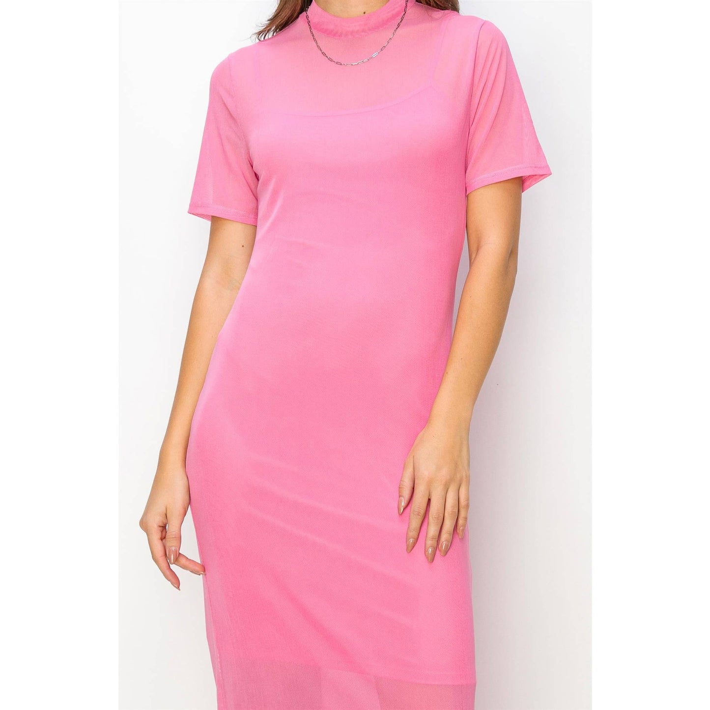 Layered Mesh Maxi Dress