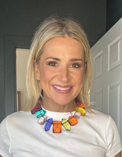 Toggle Chunky Transparent Multicolor Bead Necklace