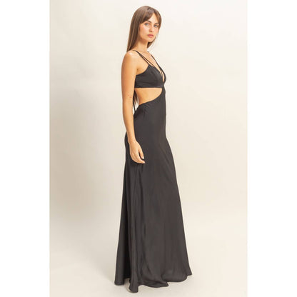 Cutout Back-Tie Maxi Dress-FINAL SALE