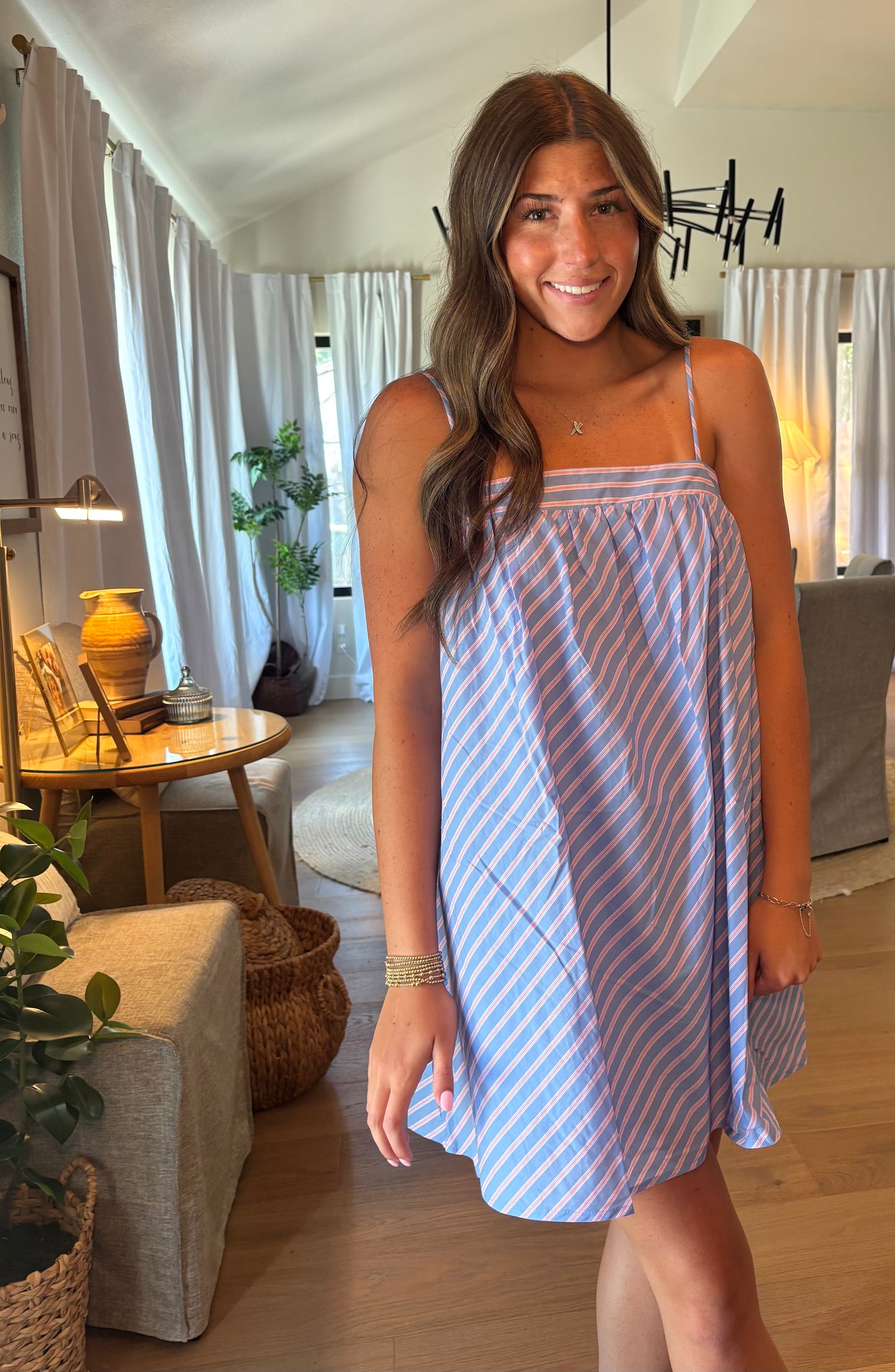 Skyline Stripe Swing Mini Dress
