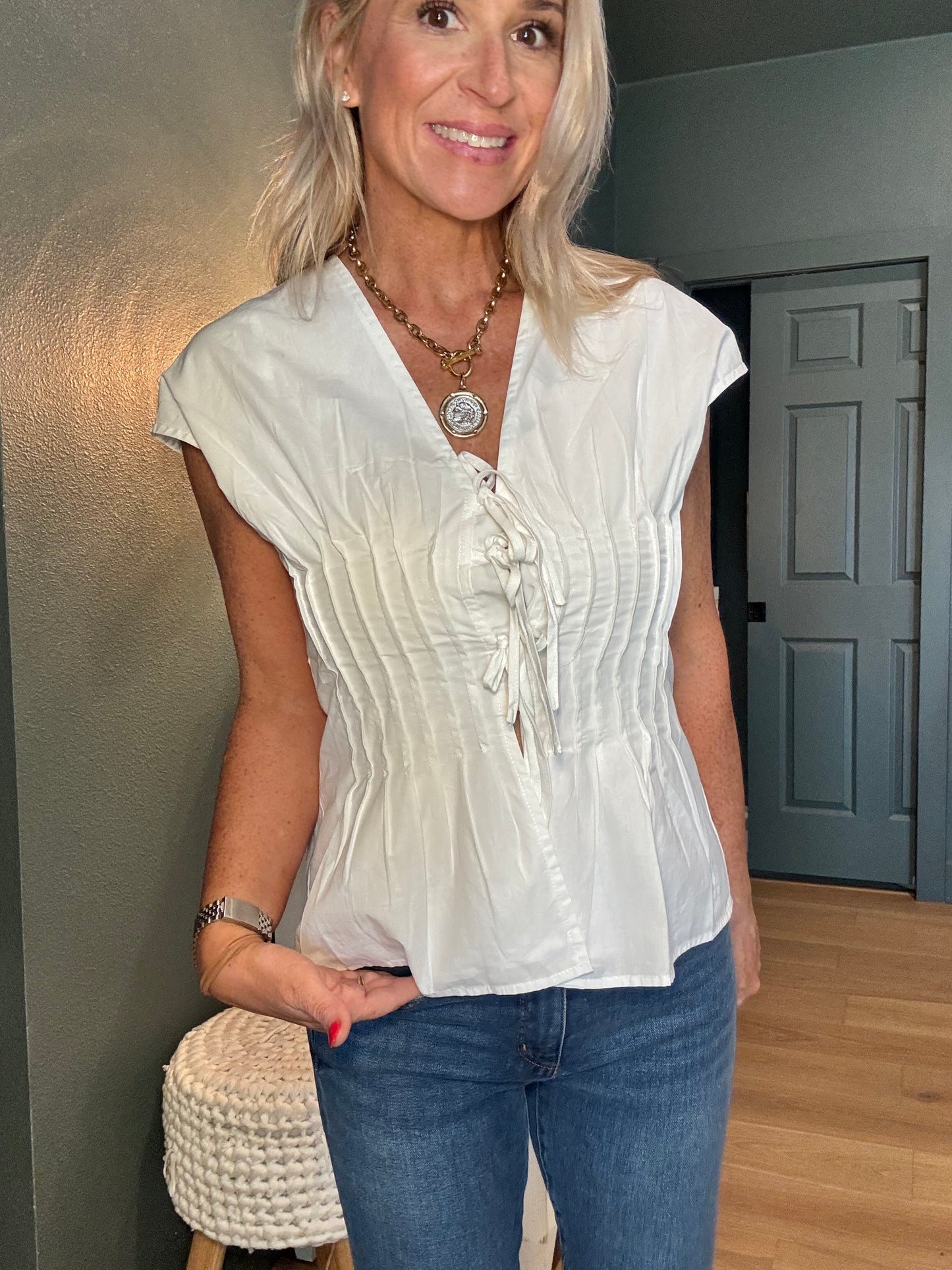Polly Pleated Top