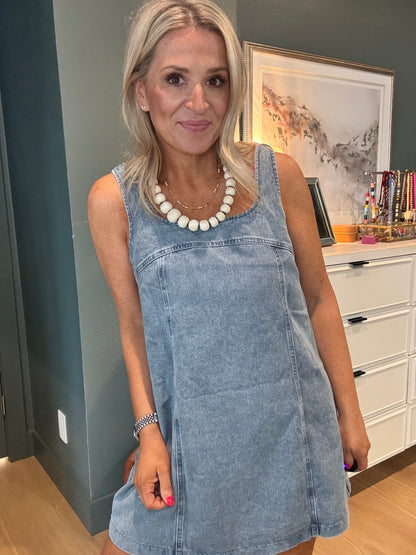 Two Stepping Denim Dress- FINAL SALE