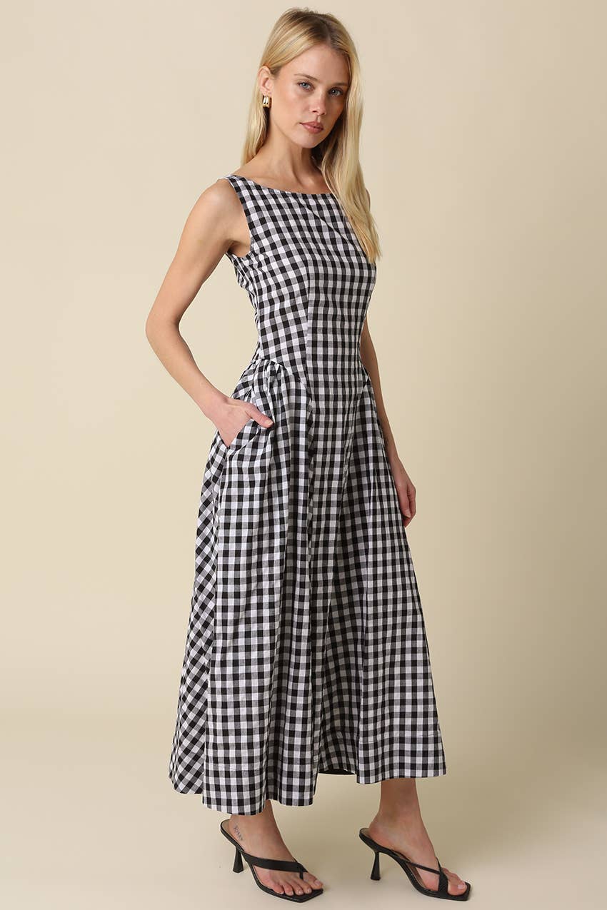 Lisa Gingham Midi Dress- FINAL SALE