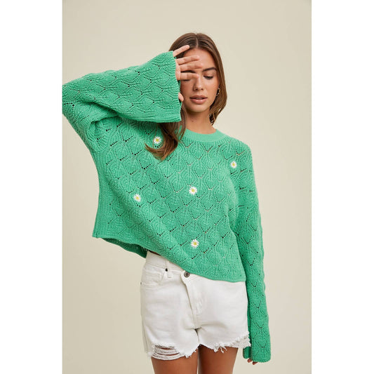 Daisy Bell Sleeve Sweater-FINAL SALE