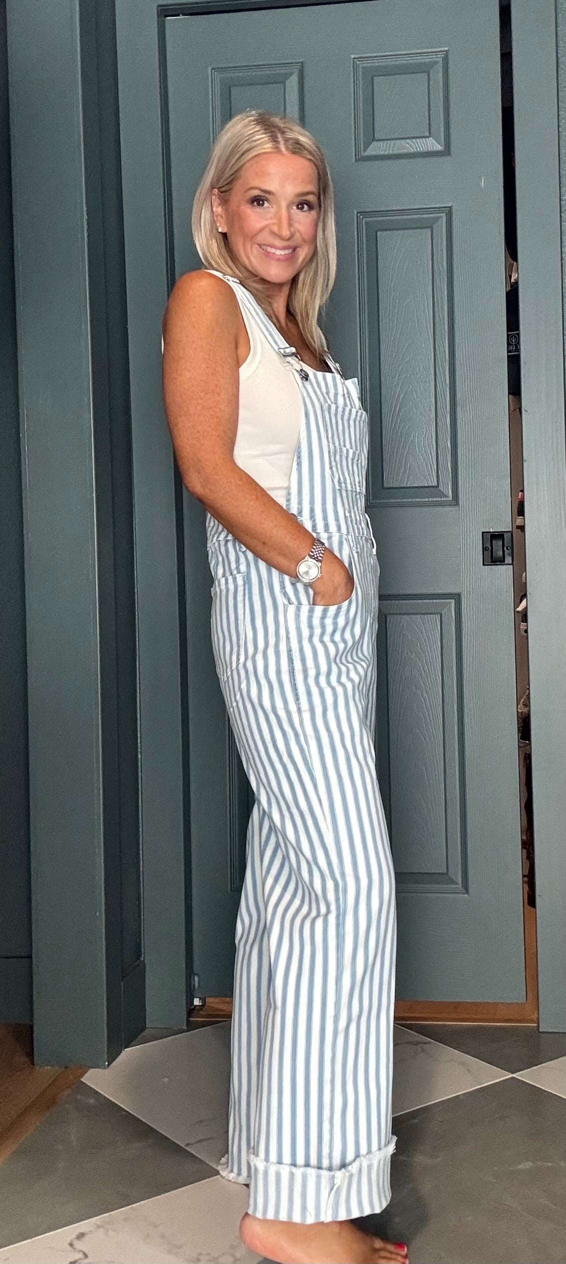 Dahlia Stripe Overalls