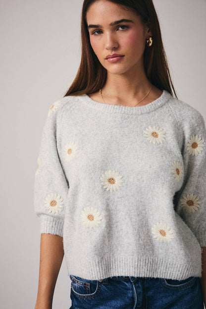Dainty Daisy Sweater- FINAL SALE