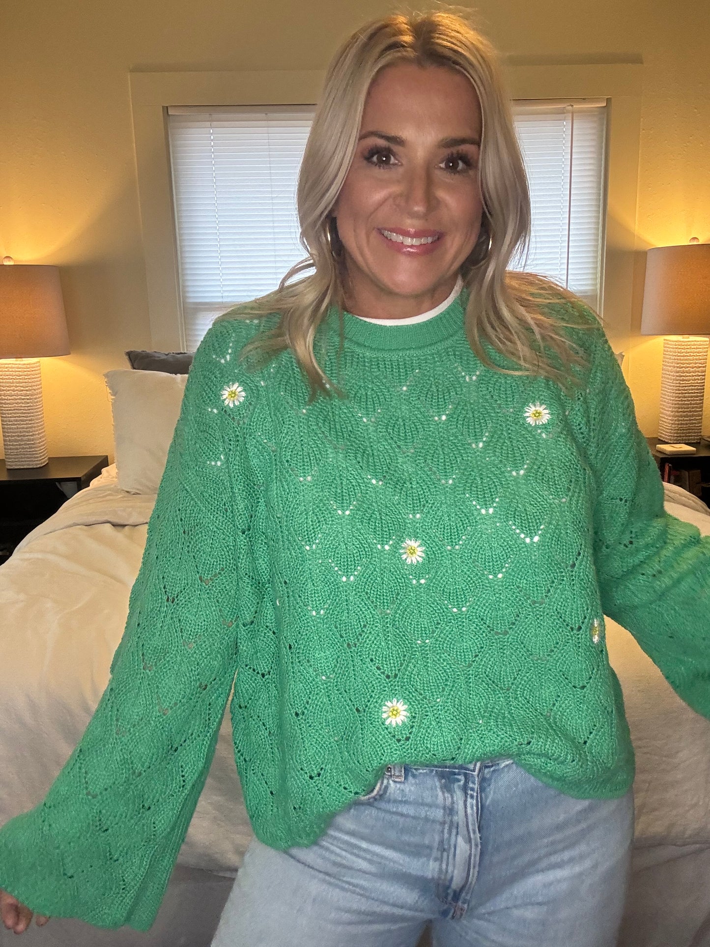 Daisy Bell Sleeve Sweater-FINAL SALE