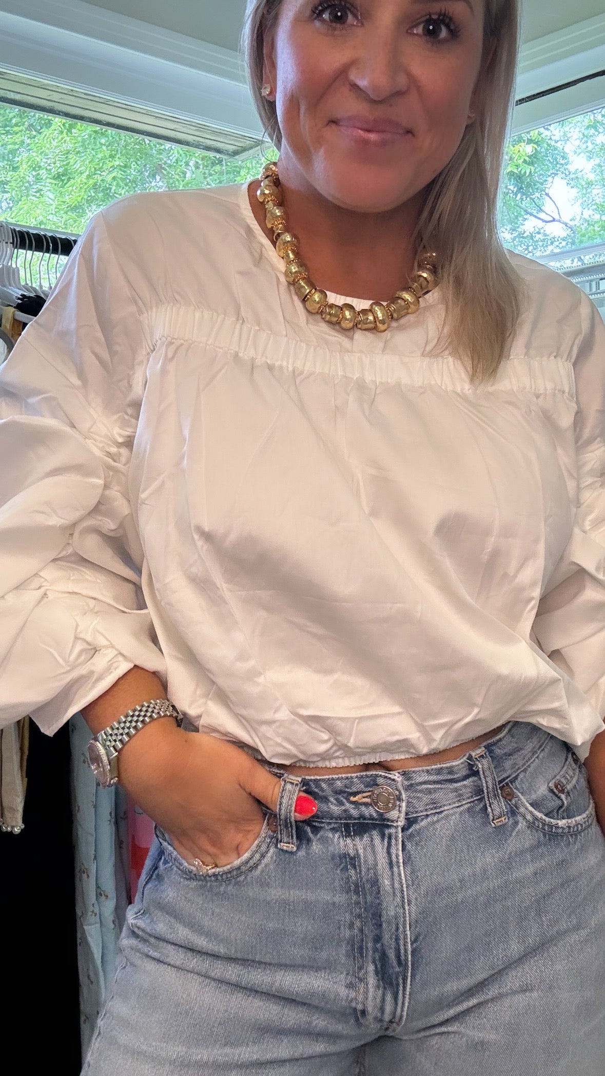 Brooke Bubble Sleeve Top- FINAL SALE