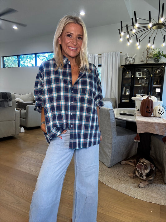 Plaid Happy Top