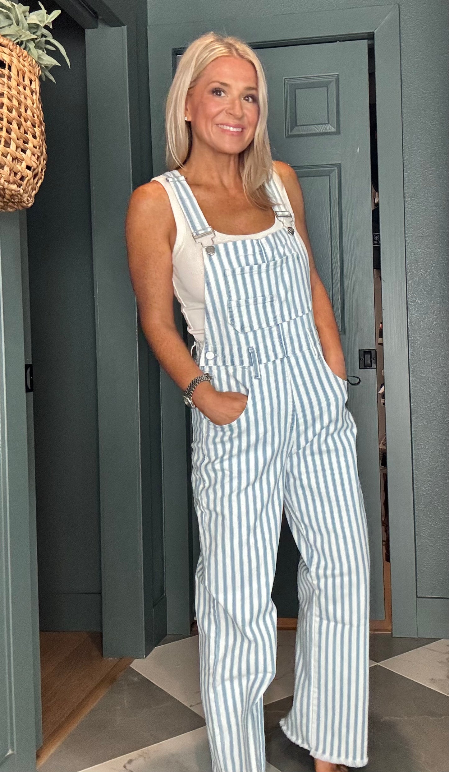 Dahlia Stripe Overalls