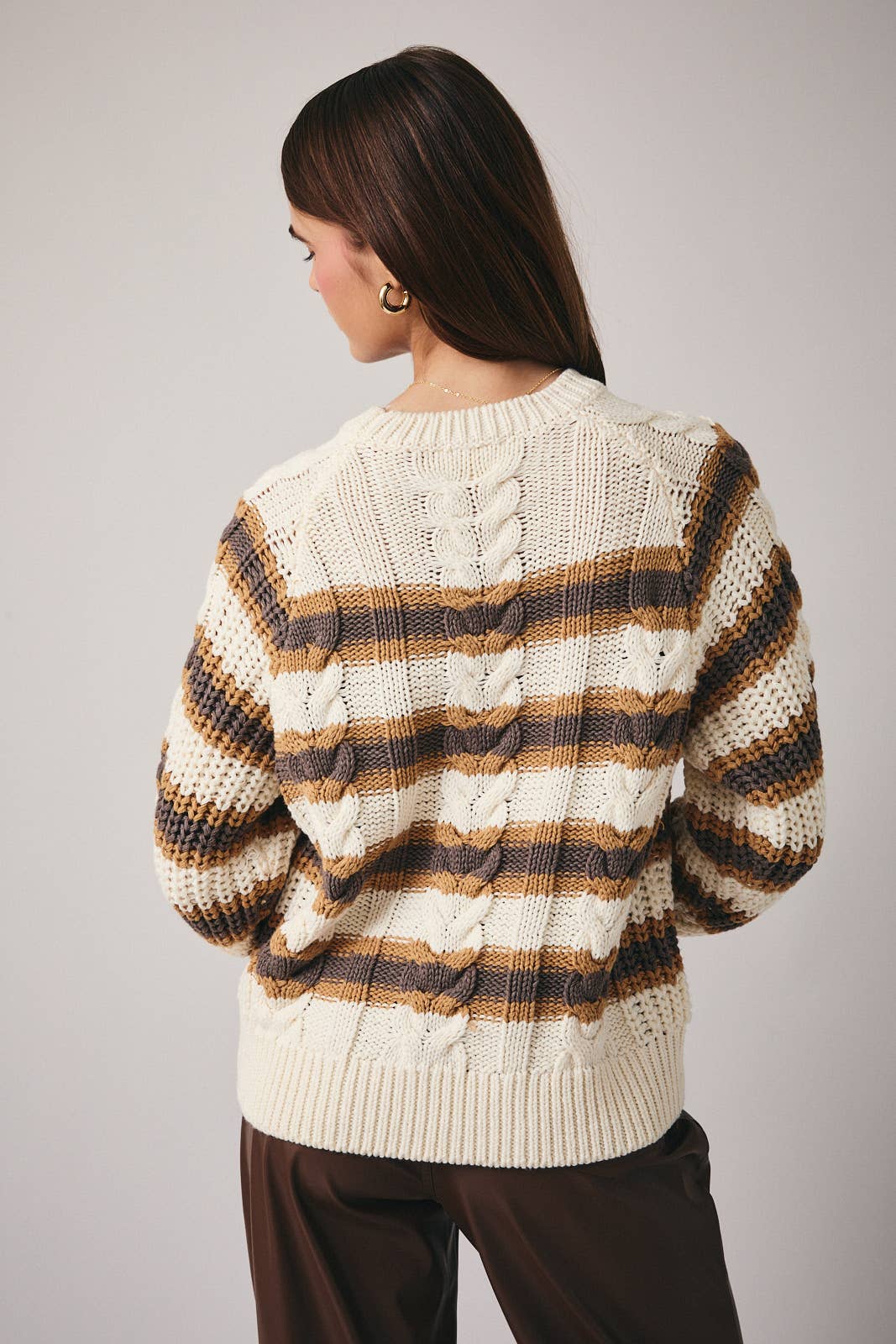 Cables & Stripes Sweater- FINAL SALE