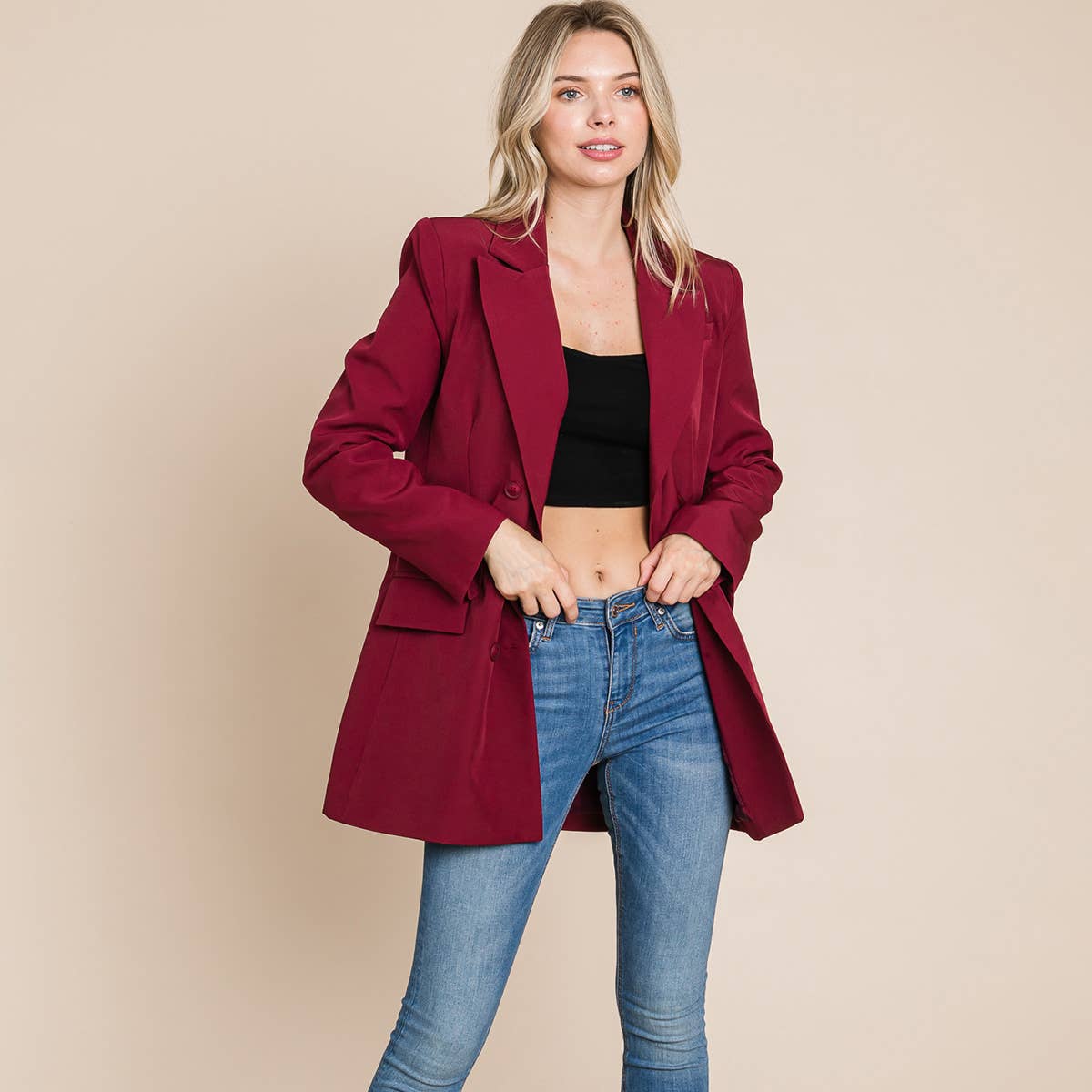 Cranberry Blazer- FINAL SALE
