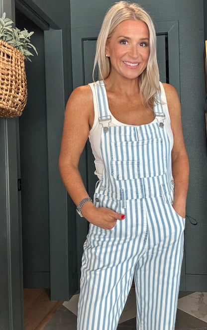 Dahlia Stripe Overalls