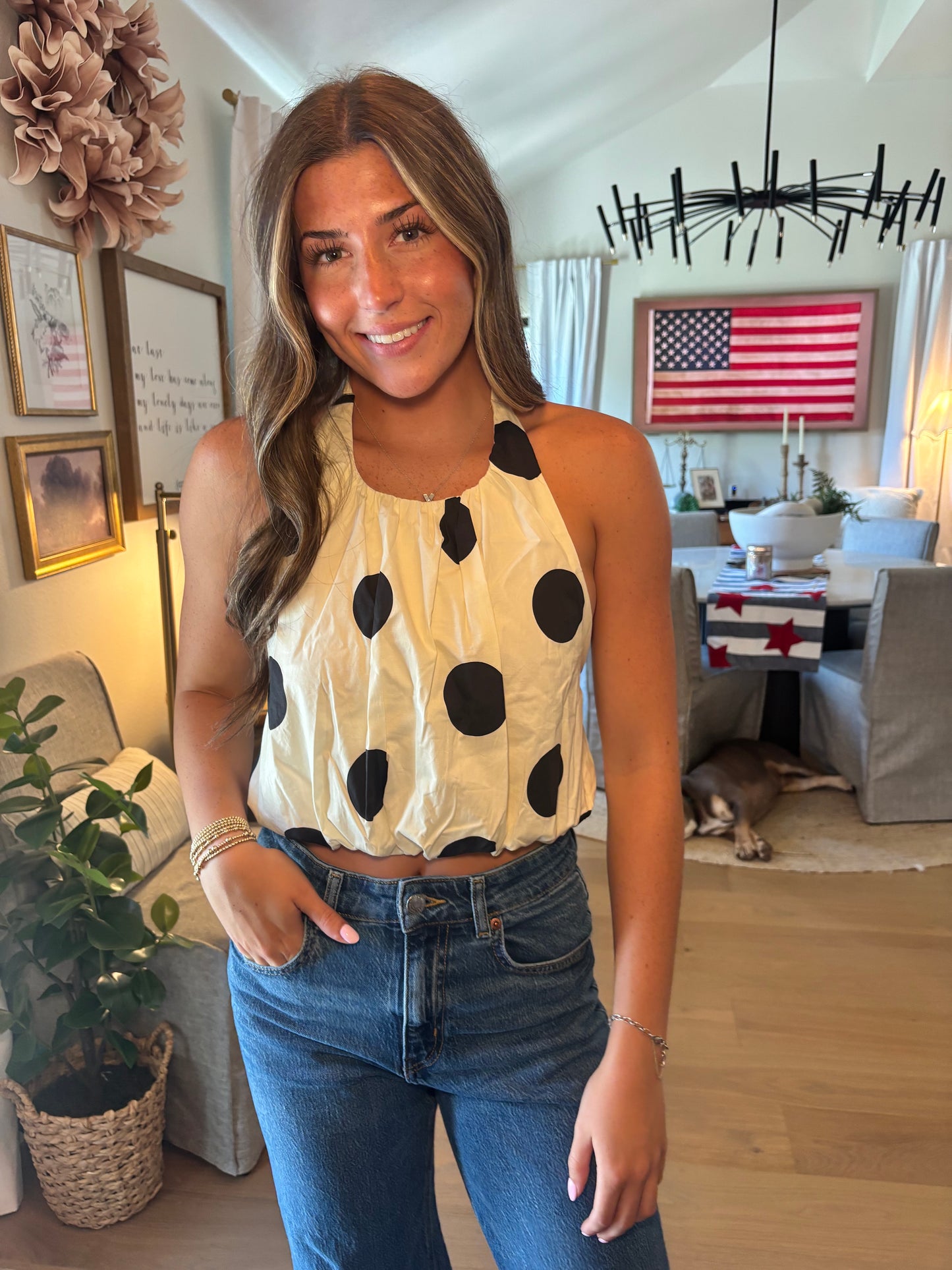Monroe Polka Dot Halter Top