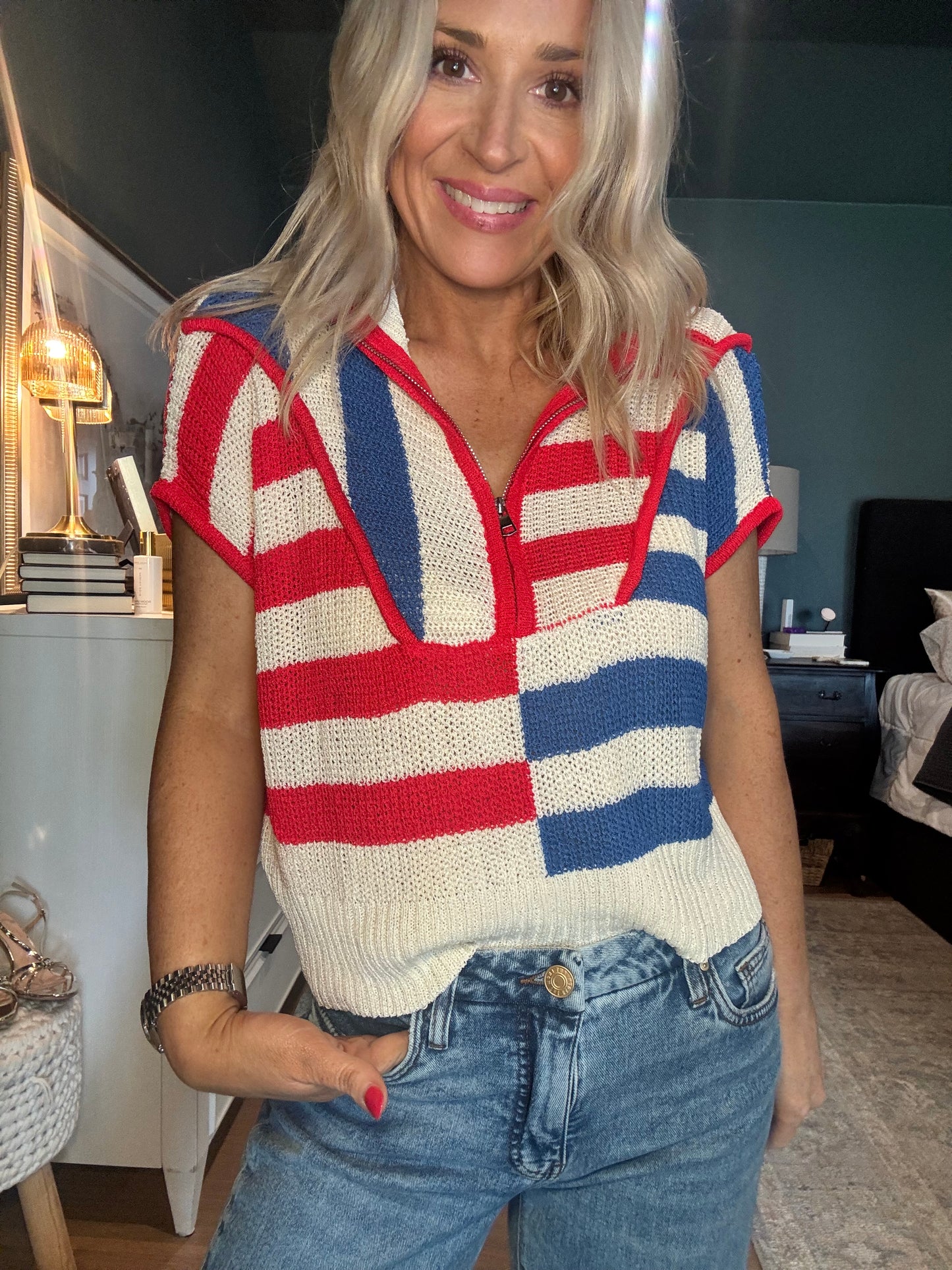 Americana Half Zip-FINAL SALE
