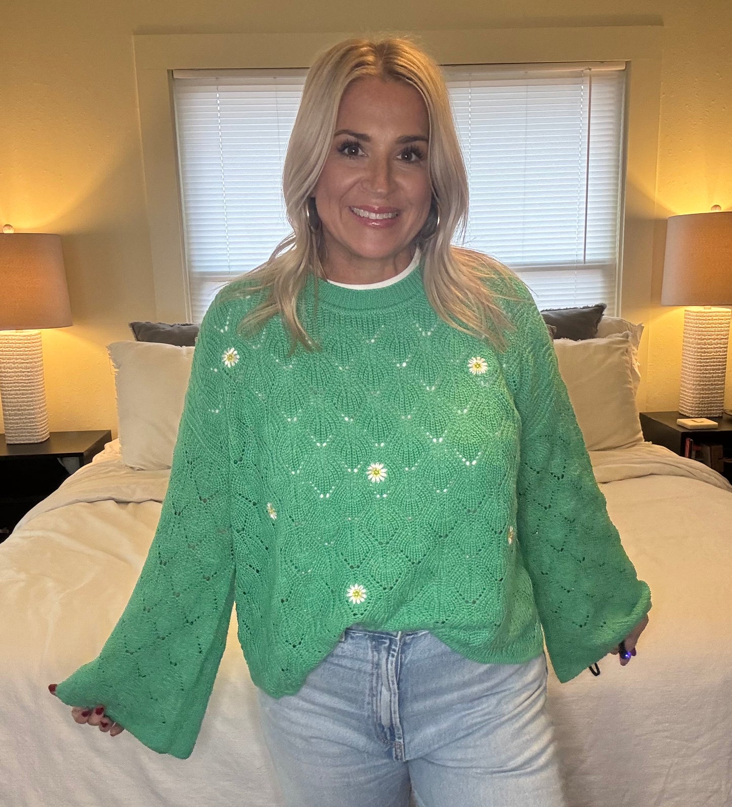 Daisy Bell Sleeve Sweater-FINAL SALE